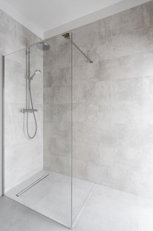 Rain Showerhead in a Spacious Shower